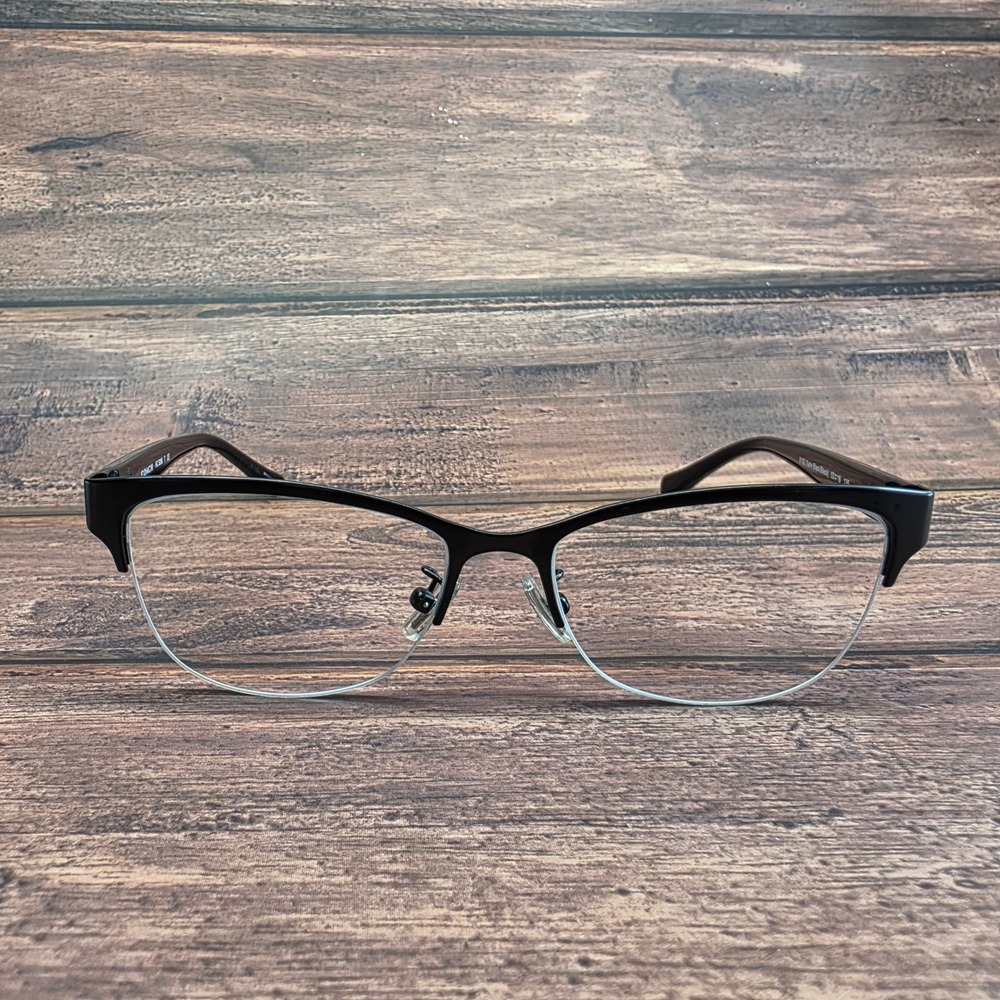 Coach HC 5066 9192 Satin Black Cat Eye Semi Rimless Eyeglass Frames 53-16-135
